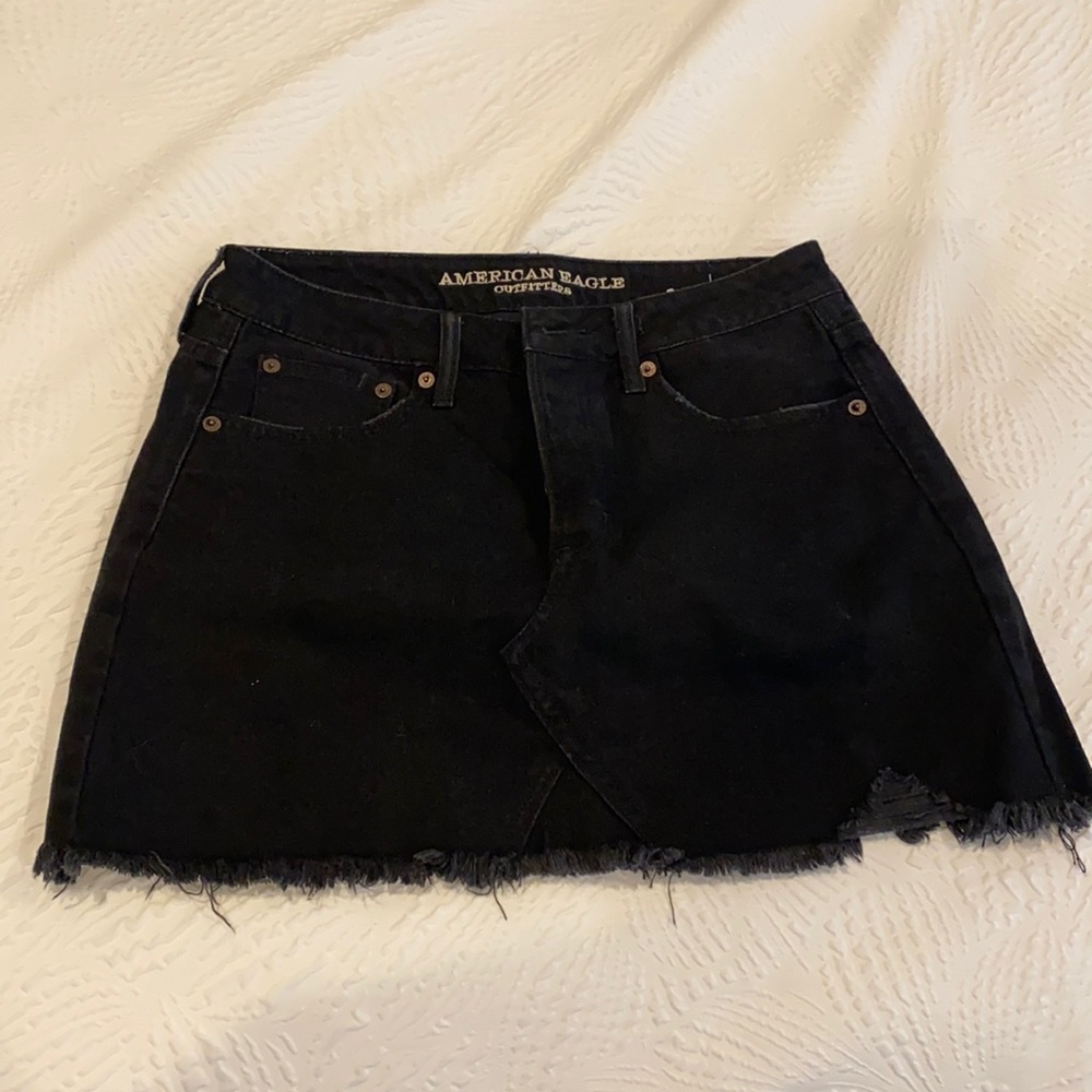 American Eagle black denim skirt